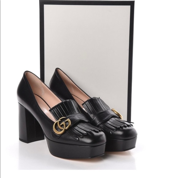 Gucci Shoes - Gucci GG black double G (marmont) pumps